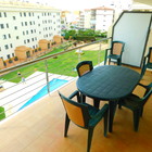 Rental modern duplex with large terrace overlooking the sea, parking and pool Roses